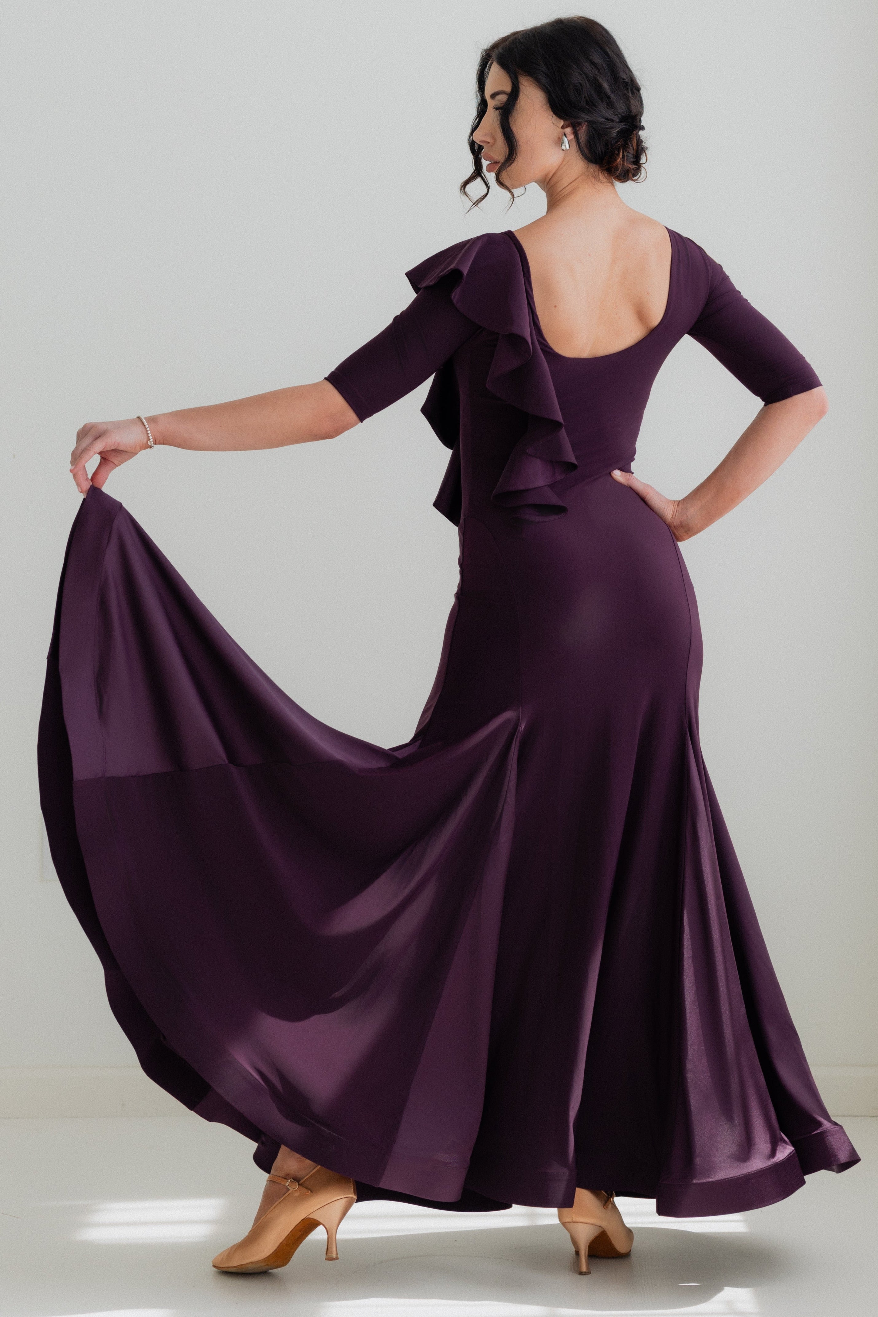 Federica Ruffle Gown - Plum