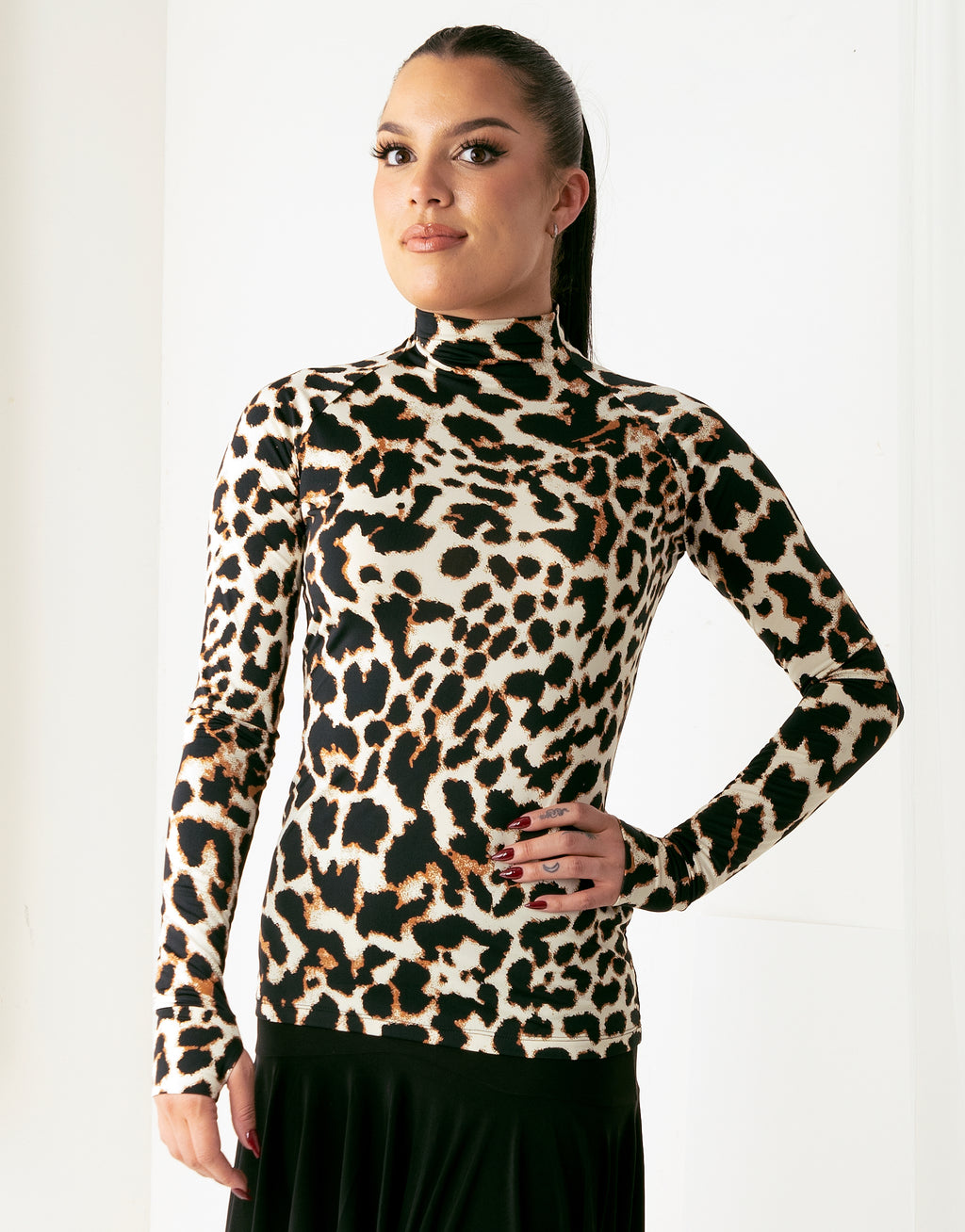 Leopard on sale print turtleneck