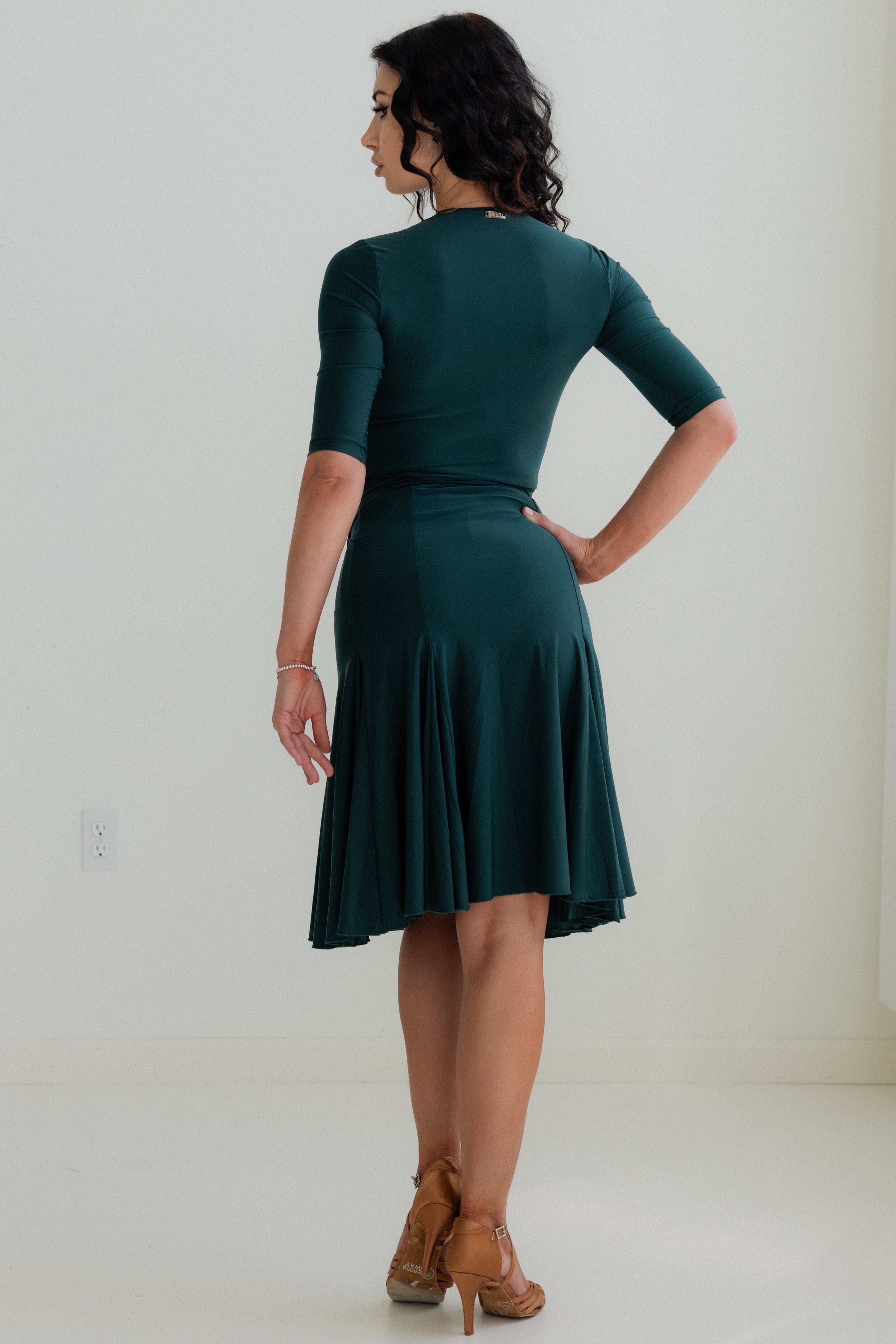 Klaudia Wrap Dress  - Emerald Smoke