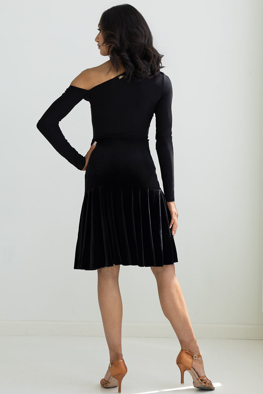 Camilla Ruffle Skirt - Black Velvet