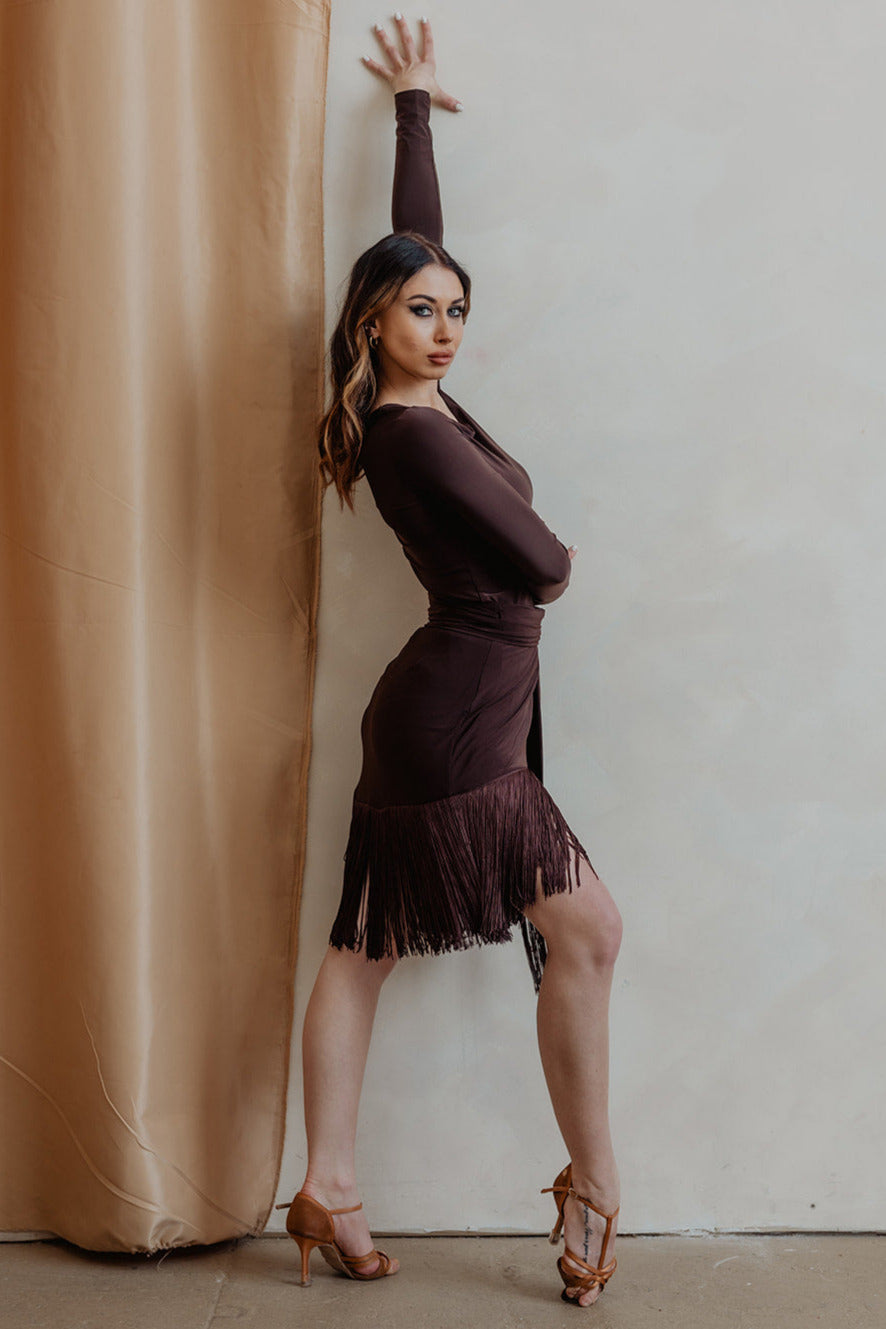 Frankie Fringe Skirt - Chocolate