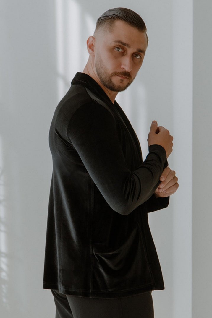 Roman Cardigan -  Black Velvet