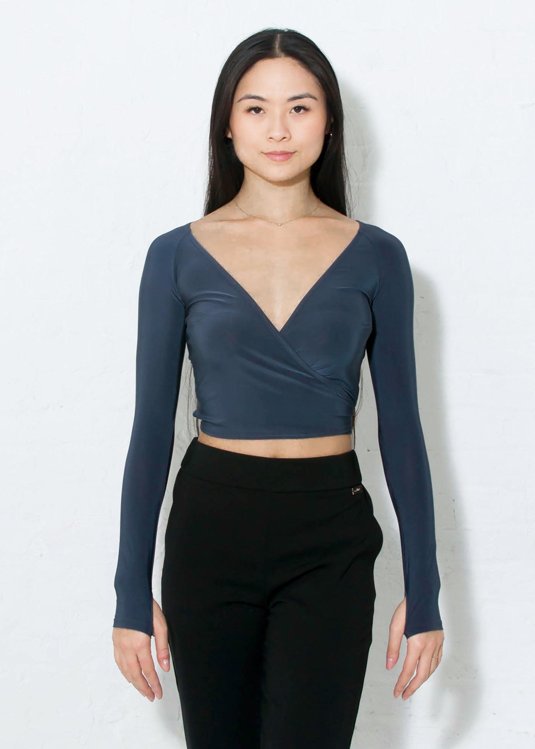 Eva Wrap Top - Steel