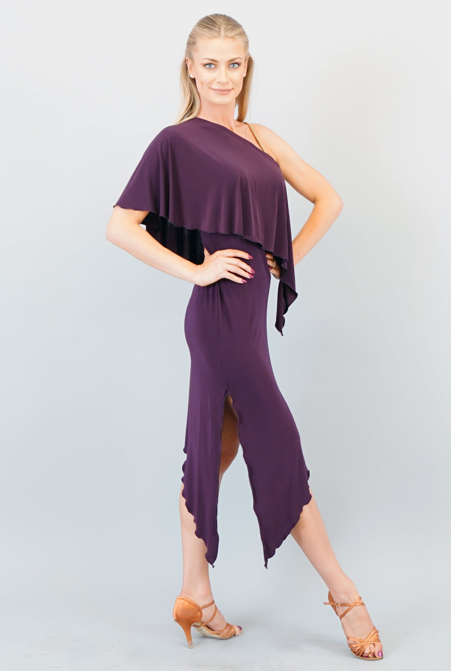 Nia Latin Dress- Plum