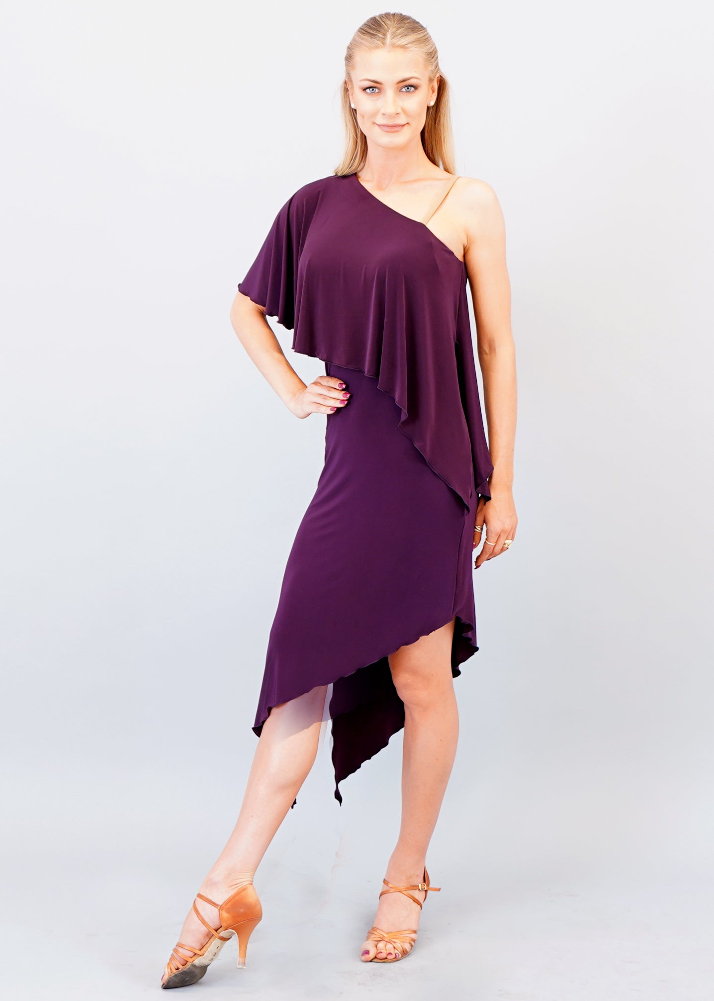 Nia Latin Dress- Plum